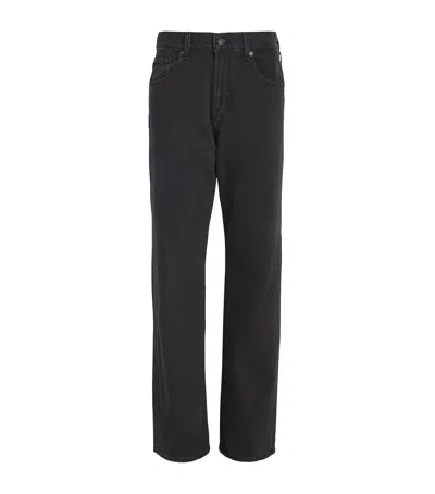 7 For All Mankind Tess High-rise Straight Jeans In Black