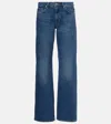 7 For All Mankind Womens Lotta Flared Stretch-denim Blend Jeans Cisco In Blue