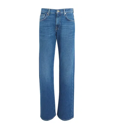 7 For All Mankind Tess High-rise Straight Jeans In Blue