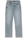 7 For All Mankind Tess High-rise Straight-leg Jeans In Blue