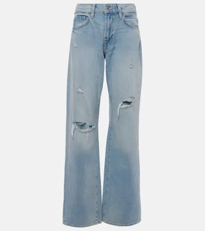 7 For All Mankind Tess High-rise Straight-leg Jeans In Blue