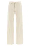 7 For All Mankind Flared Denim Trousers Belt Loops In Neutral