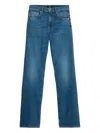 7 For All Mankind Tess Explorer Trouser Belt Loops In Blue