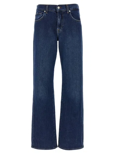 7 For All Mankind 'tess' Jeans With Back Patch Pockets In Blue