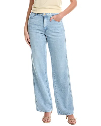 7 For All Mankind Tess Linen-blend Kansas Trouser In Blue