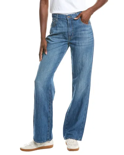 7 For All Mankind Tess Linen-blend Phoenix Trouser In Blue