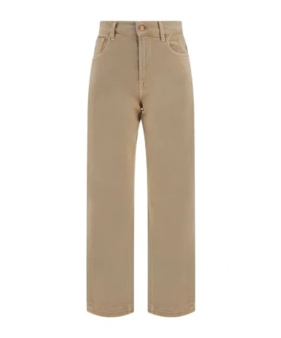 7 For All Mankind Tess Logo-patch Jeans In Brown