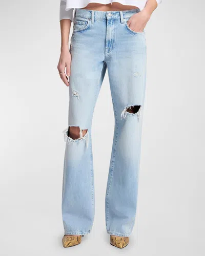 7 For All Mankind Tess Mid-rise Straight Studded Jeans In Secret Keeper