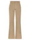 7 For All Mankind Tess Flared Trousers With Belt Loops And Back Pockets In Beige