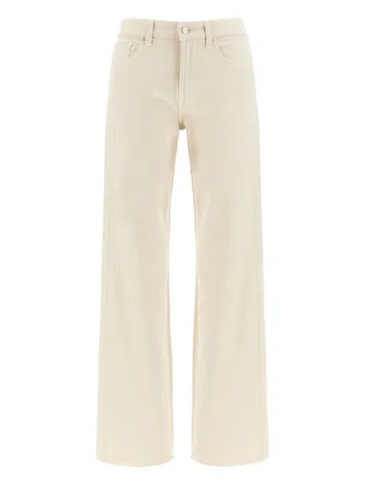 7 For All Mankind Tess Raw-hem Jeans In Neutral