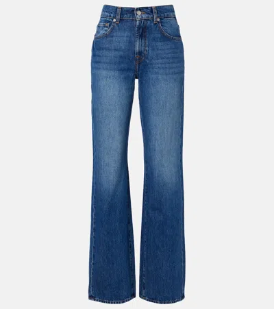 7 For All Mankind Tess Straight Jeans In Blue