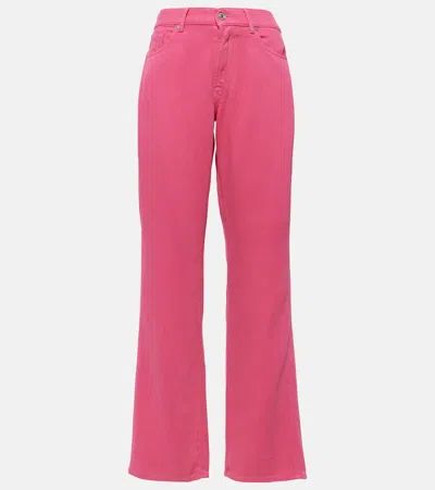 7 For All Mankind Tess Straight Jeans In Pink