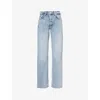 7 For All Mankind Womens Sunset Beach Calie Straight Ankle Cropped Denim Jeans In Serenade