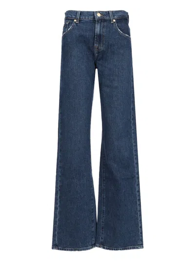 7 For All Mankind Navy Blue Wide Leg Jeans