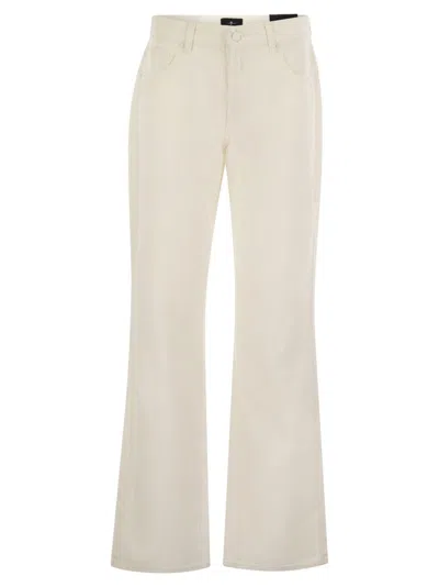 7 For All Mankind Tess Trouser - Cotton And Linen Trousers In Neutral