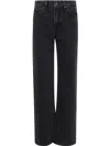 7 For All Mankind Double-waisted Hussle Wide-leg Jeans In Black