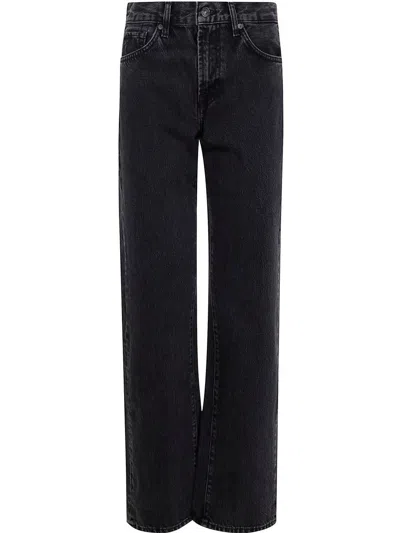 7 For All Mankind Tess Trouser Hustle Denim Clothing In Black