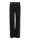 7 For All Mankind Double-waisted Hussle Wide-leg Jeans In Negro