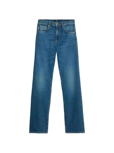 7 For All Mankind Tess Trouser Wide-leg Denim Jeans In Blue