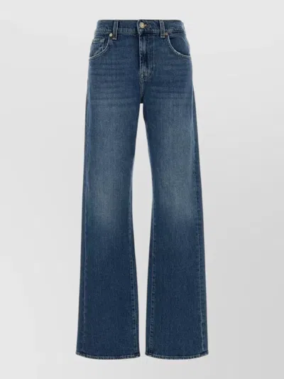7 For All Mankind Tess Wide Leg Stretch Denim Jeans In Blue