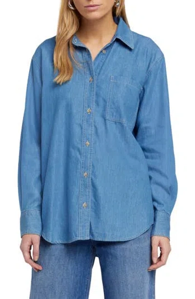 7 For All Mankind Easy Linen-blend Shirt In Brown