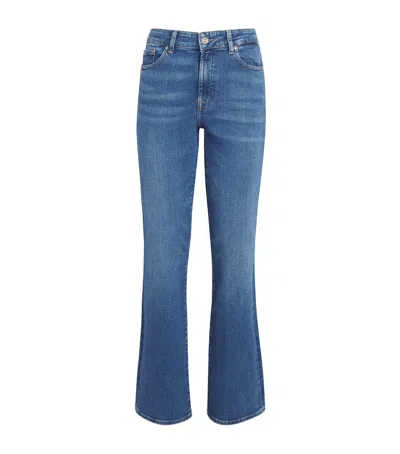 7 For All Mankind The Leggy Bootcut Crop Jeans In Blue