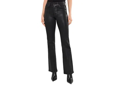 7 For All Mankind The Leggy Bootcut Women's Jeans Coated Black: 30 33, Cotton/denim/elastane