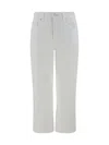 7 For All Mankind Alexa White Cropped Jean In White