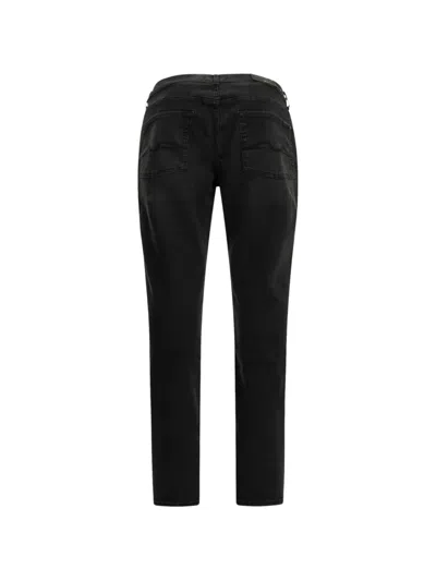 7 For All Mankind The Straight 34" Whiskered Jeans In Black