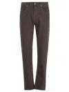 7 For All Mankind Straight Leg Trousers With Front And Back Pockets In Brown