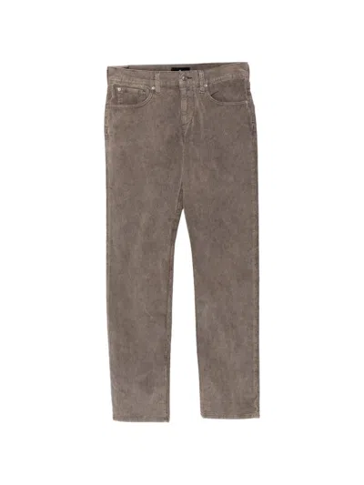 7 For All Mankind The Straight Corduroy Trousers In Brown