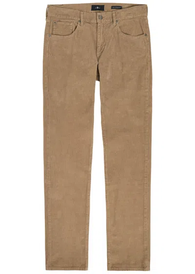 7 For All Mankind The Straight Corduroy Trousers In Brown