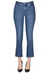 7 For All Mankind High Waisted Slim Kick With Studs Jeans In Juke Box In Blue