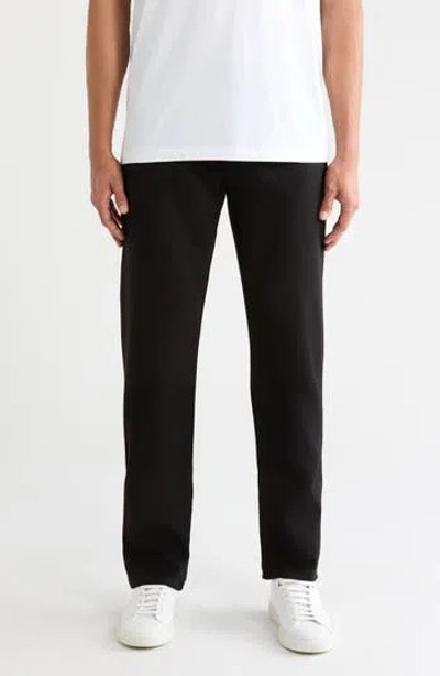 7 For All Mankind The Straight Double Knit Straight Leg Jeans In Black