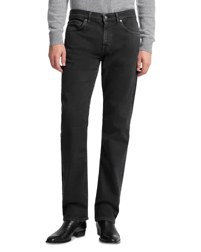 7 For All Mankind The Straight Fit Jeans In Left Hand Liqou In Black