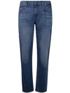 7 For All Mankind Faded Tapered Denim Jeans In Pot Light Denim