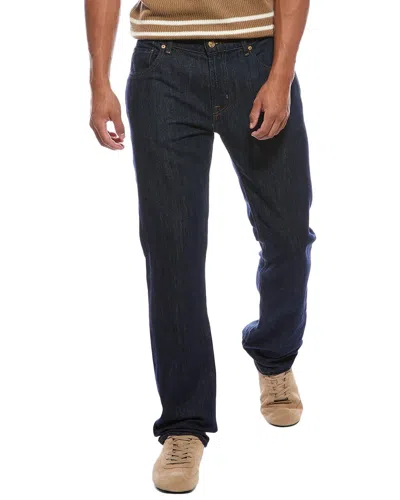 7 For All Mankind The Straight Total Linen-blend Jean In Blue