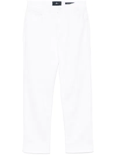 7 For All Mankind Title: Bootcut Stretch Denim Jeans With Metallic Fibre In White