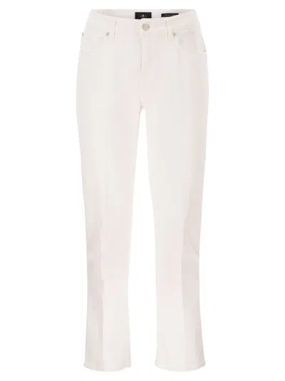 7 For All Mankind Title: Bootcut Stretch Denim Jeans With Metallic Fibre In White
