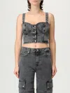7 For All Mankind Top  Woman Color Black In Gray
