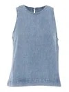 7 For All Mankind Kansas Denim Top In Blue