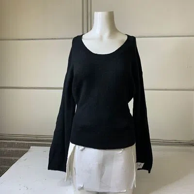 Pre-owned 7 For All Mankind Touch Of Cashmere Tie Waist Sweater Women's Size S In Black