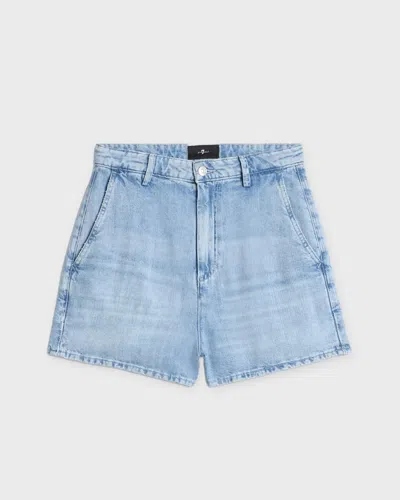 7 For All Mankind Trouser Shorts Iris In Blue