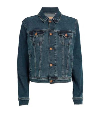 7 For All Mankind Trucker Denim Jacket In Blue