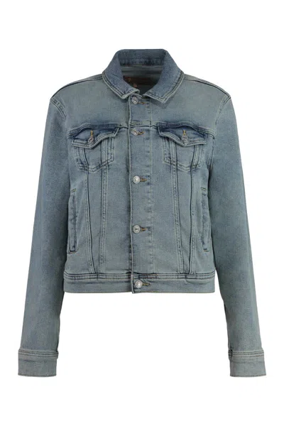 7 For All Mankind Trucker Denim Jacket In Blue