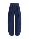7 For All Mankind Womens Blue Petal Tulip Barrel-leg Denim Jeans In Blue