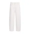 7 For All Mankind Twisted Bonnie Barrel-leg Jeans In White
