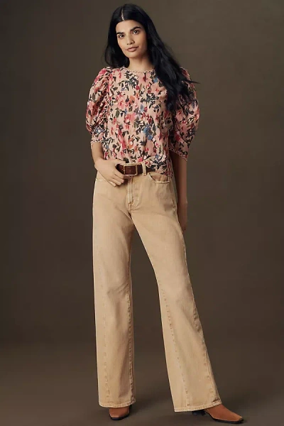 7 For All Mankind Twisted Bonnie High-rise Jeans In Nude