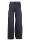 7 For All Mankind Twisted Bonnie Mankind Radar Baggy Jeans In Black