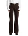 7 For All Mankind Twisted Dojo Tailorless Flare Leg Pants In Corduroy Coffee In Burgundy